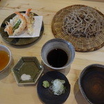蕎房 猪口屋 - 海老天ざる蕎麦