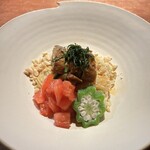 中國菜 奈良町 枸杞 - 【 〆】十津川鮎·番茄·十角オクラ　冷たい和え麺