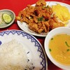 Wakamizu - から揚げ玉子定食　ライス（小）値段変わらず1100円税込