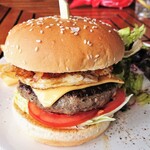 The Hong Kong Jockey Club - Wagyu Beef Burger with Fried Egg, Bacon & Lettuce