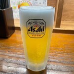 麺場 もっけい - 生ビール（500円）