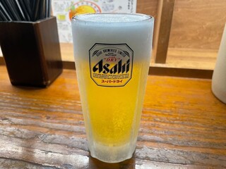 麺場 もっけい - 生ビール（500円）