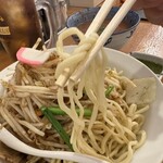 極濃湯麺 フタツメ - 【2023.9.19(火)】冷やしトマトもりタンメン（並盛・200g）1,050円の麺
