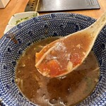 極濃湯麺 フタツメ - 【2023.9.19(火)】冷やしトマトもりタンメン（並盛・200g）1,050円のスープ