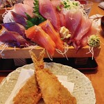 埼玉漁港 海鮮食堂 そうま水産 - 3代目刺身番長ランチ　単品アジフライ