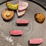 肉割烹 光 - 牛たんと焼き野菜(人気NO.1のコース料理 季節のおまかせコース)