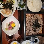 三八屋 - お豆腐サラダ定食　ざるそば二段