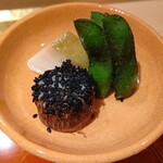 銀座 しのはら - きぬかつぎ、枝豆、あわび、タコ