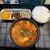 ソナム - 料理写真:スンドゥブ（￥850）。ごはんはおかわり自由、やや硬めの炊き加減も好印象