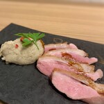 ブラッスリー 航 - 秋ナスのムースと鴨バルサミコソース