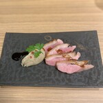 ブラッスリー 航 - 秋ナスのムースと鴨バルサミコソース