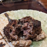 Gibier MIYAMA - 鴨鹿ハンバーグ　茸のペースト
