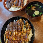 はせべ - まぶし丼とうなぎ丼（松）肝吸付き