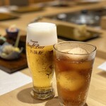 横浜 鮨 ふくじゅ - クリーミーな泡も美味しいビール