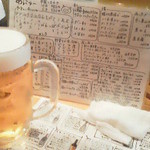 やきとんひなた - 131005東京　やきとんひなた大山店　生（大）でスタート