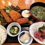 Sushi Izakaya Umifuku - ■海鮮フライ＆まぐろぶつ定食　900