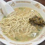 豚骨ラー麺 ごん太 - 替え玉、高菜投入