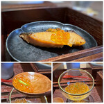 Lufu - ◆紅鮭、自家製いくらのせ・・紅鮭は高級なだけありいいお味。いくらと共に頂く贅沢な品。 ◆自家製いくら漬け・・お味付けが優しく、いくらでも頂けそう。笑 ご飯と共に味わうと、より美味しい。