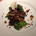 秋刀魚の燻製と自家菜園の秋ナスのマリネと季節野菜のサラダ仕立て