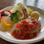 しらかみカフェ - ランチセット　ハンバーグ