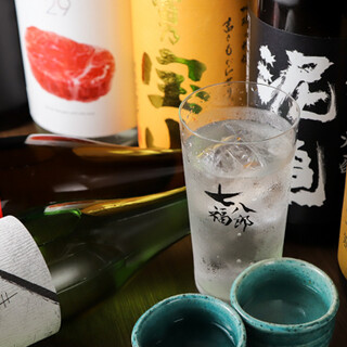 We have a satisfying selection of shochu and sake. Have a blissful moment with your favorite cup