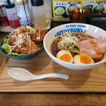 Ramen Shokudou Hitotsuki - コンボ丼+麺セット1000円 ごはん大盛130円 ラーパス特典 味玉1コサービス