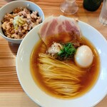 塩そば時空 - 裏醤油そば､味玉､チャーシュー丼､ハートランド