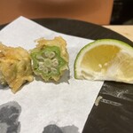 天婦羅割烹 すみ - オクラ(ダビデの星)