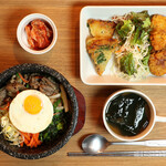 Bulgogi stone grilled bibimbap set meal