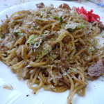 焼きそば、ホルモン入り