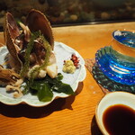 すし処 錦 - とり貝 ＆ 神雷 特別純米 八反錦