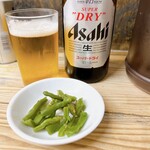 かしわ屋 - 瓶ビール(アサヒスーパードライ)