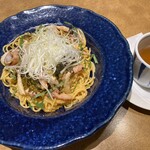 ジョリーパスタ - 創作和風パスタ高菜明太子バター和風　野菜だし付き　