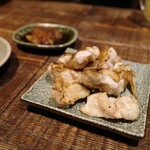 若鳥焼き もばら - 骨なし手羽おろし醤油。歯ごたえあり。