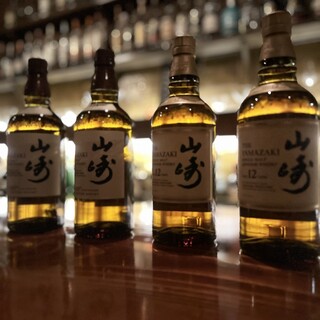 A wide variety of whiskeys, including flavorful aged sake