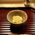 多仁本 - ■雲丹と焼き茄子
      酢橘のジュレが爽やかで美味しい♪
