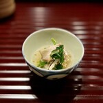 多仁本 - ■ほうれん草　黄韮　椎茸の胡麻和え
      これ、絶妙に美味しい！