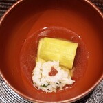 日本料理 研野 - なす揚げ浸しと炊き立てご飯