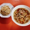 萬華城飯荘 - 豚肉入り野菜入りラーメン、ミニチャーハンです。（2023.9 byジプシーくん）