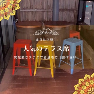 Popular terrace seating ♩ Enjoy drinks and food on the open terrace seating ◎