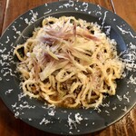 Umaimonokicchinkatsutadaibaru - ラムボロネーゼと茗荷のパスタフレスカ