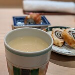Sakagawa - 突き出しその2　茶碗蒸し。とにかく優しい！中にこのわたが入っていて、良い具合にコクが加わります。