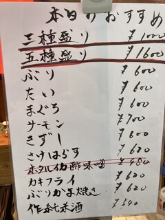 ウメダ クダン - 店舗前メニュー（本日のおすすめ）