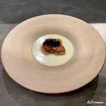 カーサ・デル・チーボ - 鮟鱇の肝のコンフィとキャビアと貝のクリームソース