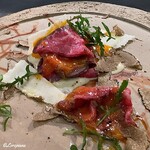 カーサ・デル・チーボ - 短角牛のイチボのカルパッチョに卵黄とサマートリュフ