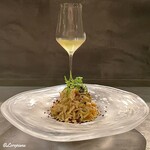 カーサ・デル・チーボ - Franz Haas Lepus Pinot Biancoと毛蟹の冷製タリオリー二