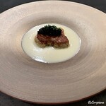 カーサ・デル・チーボ - 鮟鱇の肝のコンフィとキャビアと貝のクリームソース