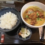 うどん工房さぬき - 唐揚げカレーうどん ご飯