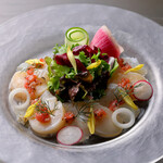 北海道产当季鱼的意式生拌肉片
