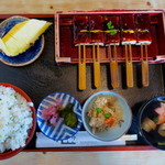 とうふ料理吉野 - 菜めし田楽定食(梅)+揚げ出し豆腐